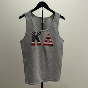 Kappa Delta Gray Tank Top with USA Flag Letters